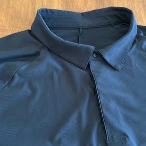 Gently used Lululemon men’s double XL Golf navy blue polo snap buttons